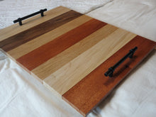 Load image into Gallery viewer, OAK WALNUT MAHOGANY MAPLE SERVING TRAY