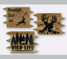 Load image into Gallery viewer, MOONLIGHT DEER INN REDWOOD SIGNS